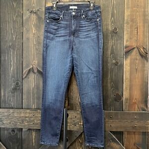 Good American Jeans Good Waist Crop Dark Wash Size 10 30 Stretch Denim Neutral